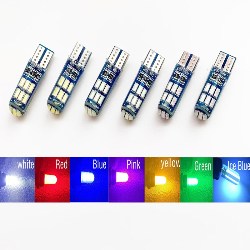 T10 Silicone 3014 15SMD Led W5W 192 168 Clearance light Wedge Side lamp Parking License Plate bulb Car Styling