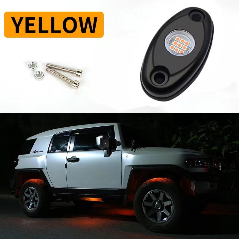 High quality 12V 9 LED RGB pure white rock lights for truck 4X4 off-road Jeep other car light accessories boats yachts
