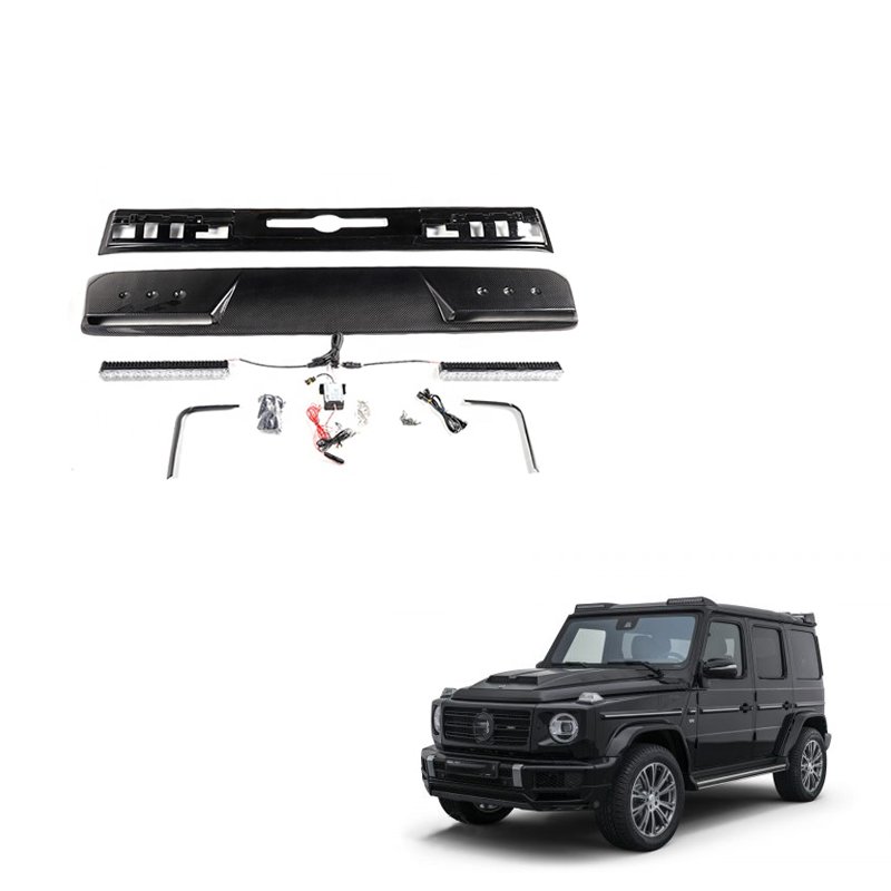 Langyu Car Accessories 2 Eyes Top Led Light Dry Carbon Fiber G Class Roof Light For Mercedes-benz W464 Bra-bus Style Top Light