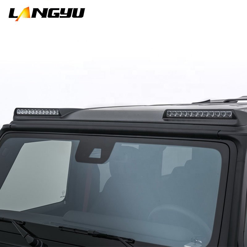 Langyu Car Accessories 2 Eyes Top Led Light Dry Carbon Fiber G Class Roof Light For Mercedes-benz W464 Bra-bus Style Top Light
