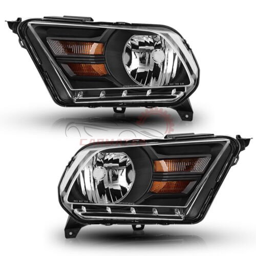 For 2010 2011 2012 2014 Ford Mustang Headlight Halogen Headlamp Black FO2502281 FO2503276 auto lighting systems