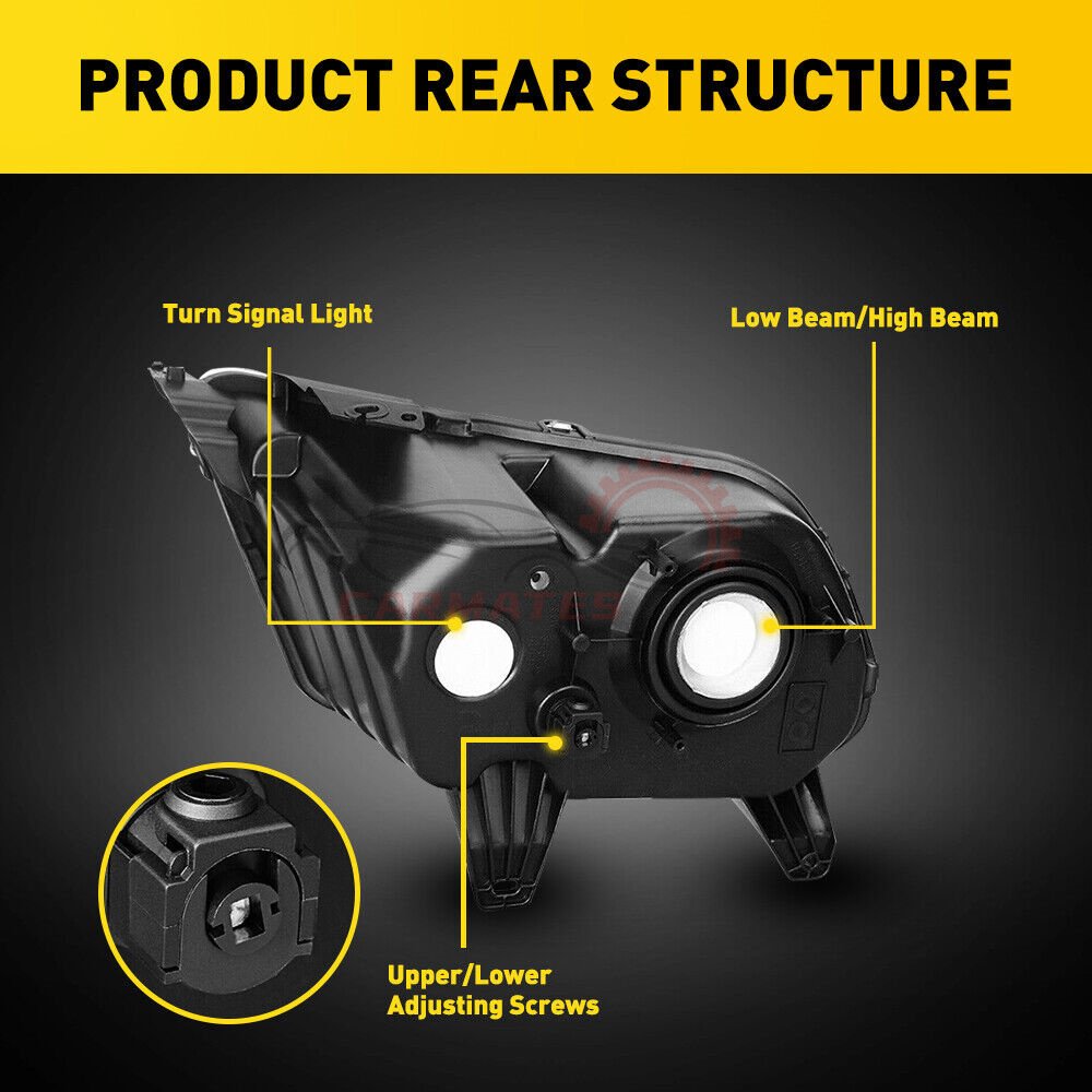 For 2010 2011 2012 2014 Ford Mustang Headlight Halogen Headlamp Black FO2502281 FO2503276 auto lighting systems