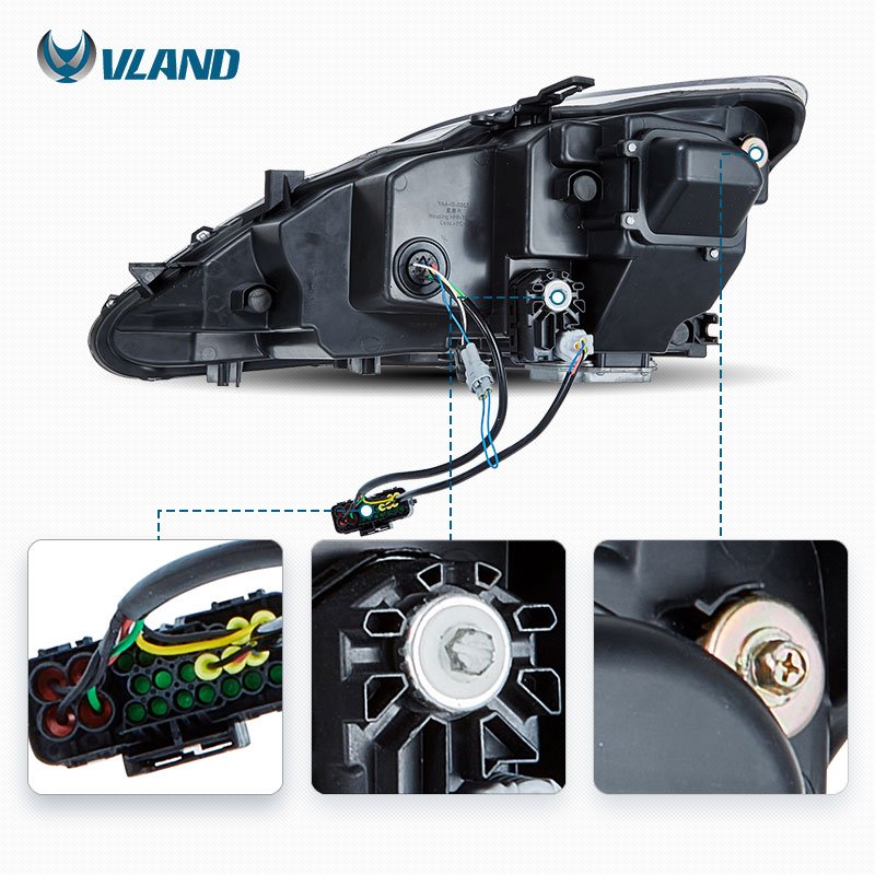 VLAND Factory LED Headlights 2th Gen XE20 IS 220d/F 300 350 Head Light Sequential Turn Car Front Lamp 2006-2012 For Lexus IS250