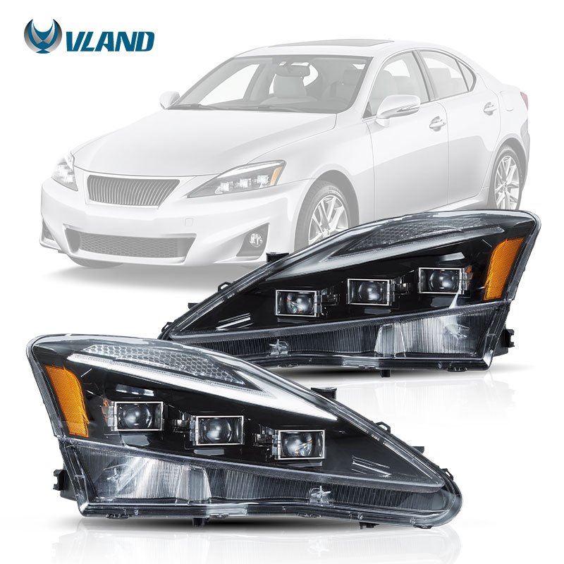 VLAND Factory LED Headlights 2th Gen XE20 IS 220d/F 300 350 Head Light Sequential Turn Car Front Lamp 2006-2012 For Lexus IS250