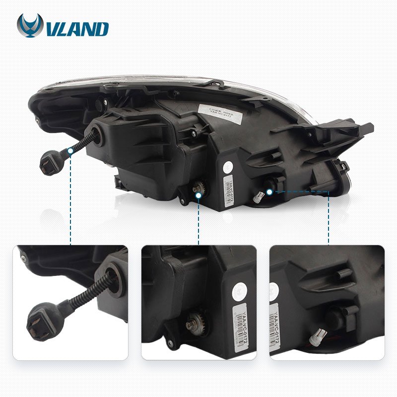 Vland Factory Wholesale LED Headlight for Toyota Vios 2008-2013 Car Part Head Lamp Angle Eyes Others Car Light Accessories Auto