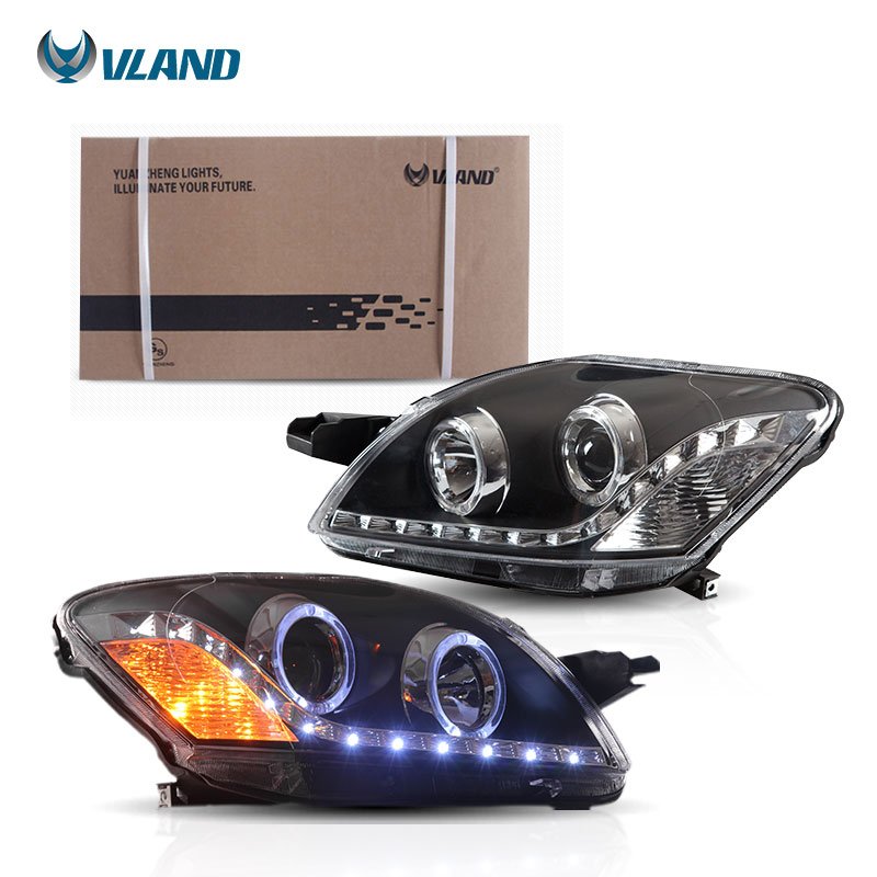 Vland Factory Wholesale LED Headlight for Toyota Vios 2008-2013 Car Part Head Lamp Angle Eyes Others Car Light Accessories Auto