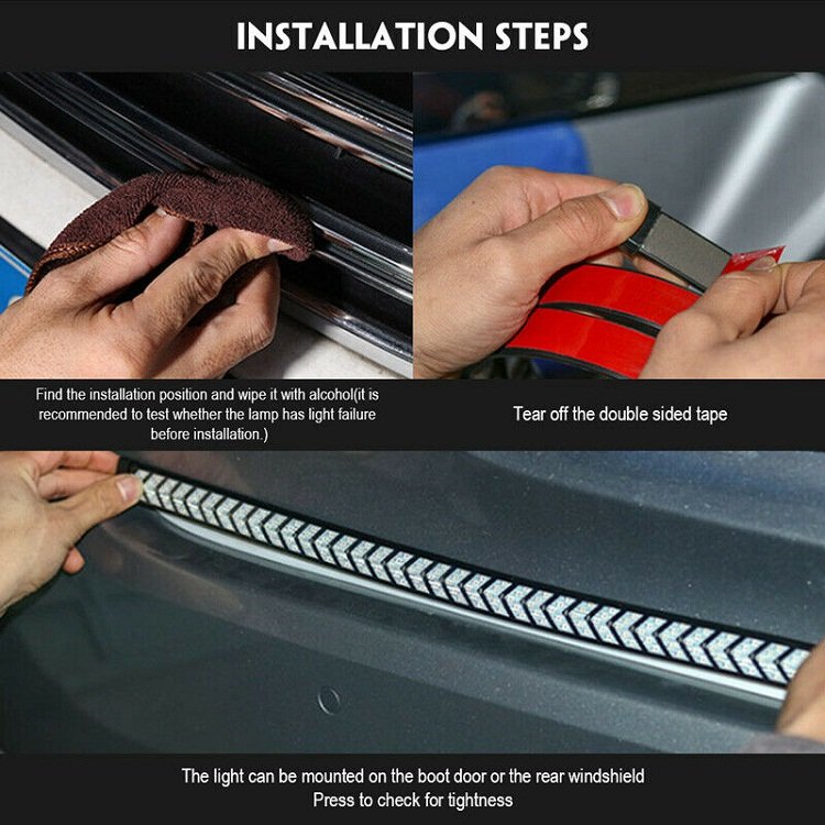 12V 24V Car LED Tailgate Light LED Truck Tailgate Light Bar Red Running Turn Signal Brake Reverse Backup Tail light Strip