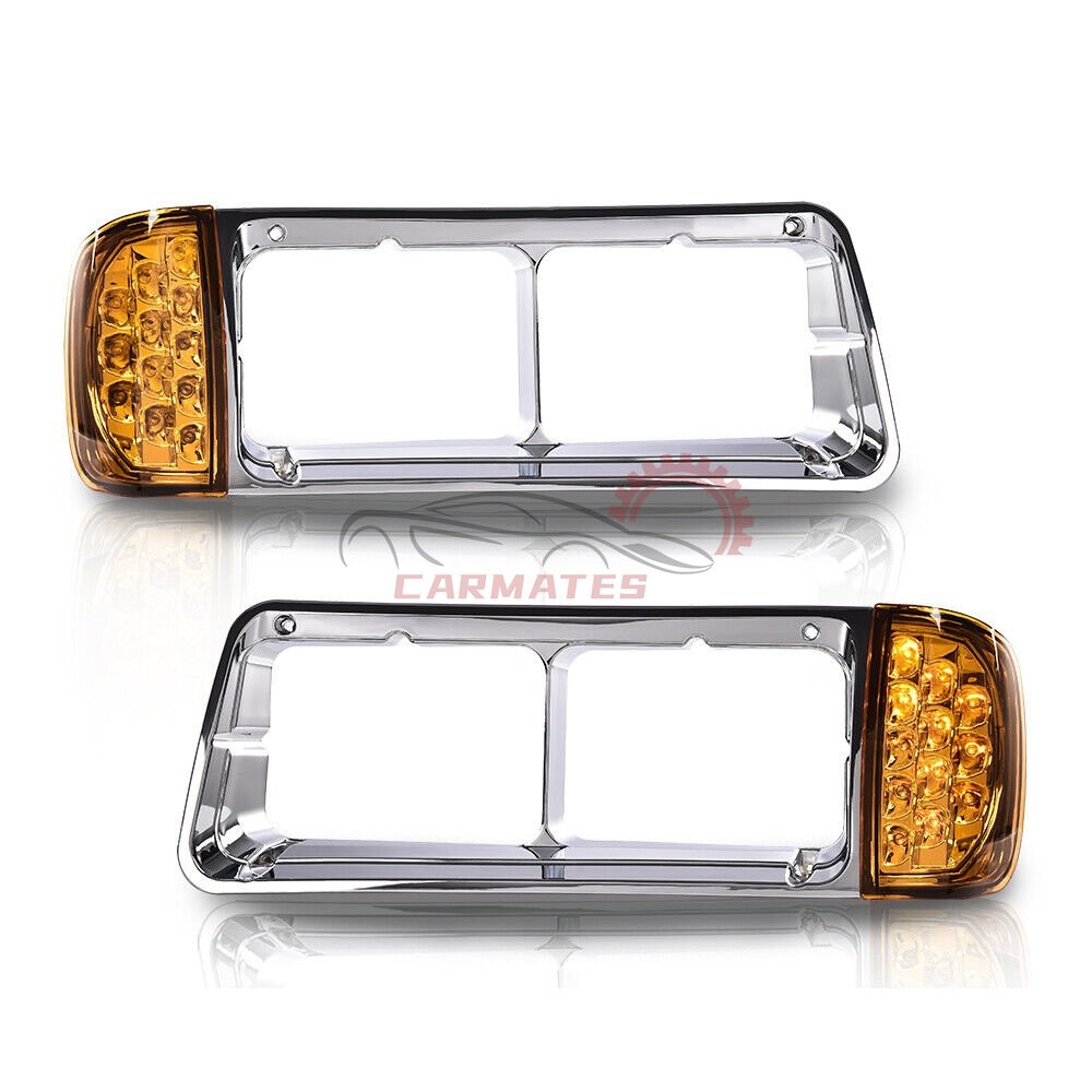Fit For Freightliner FLD120 Headlight Bezel W/LED Turn Signal Corner Light A06-20738-000 A06-20738-001 32337 32336