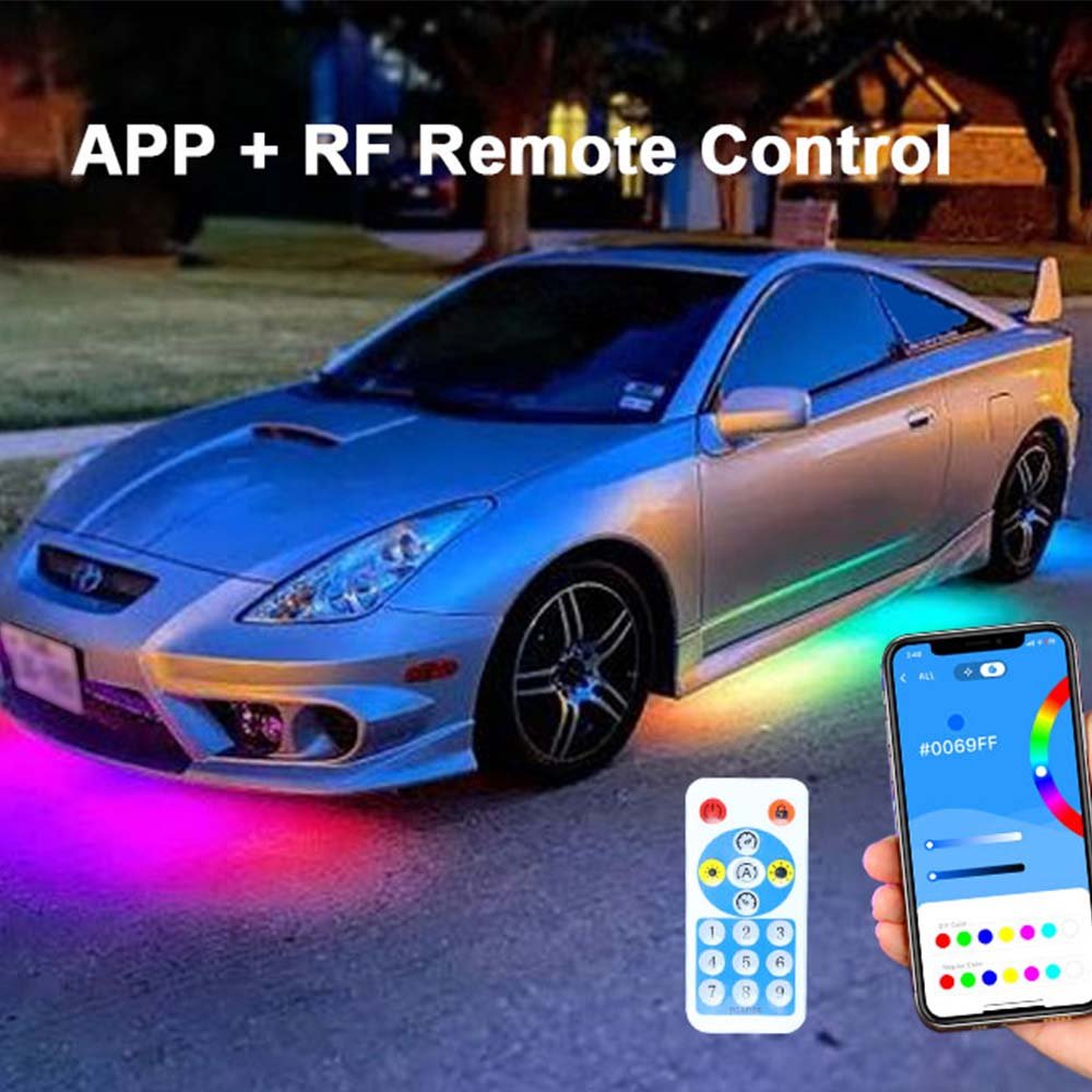 Customizable Dream Color Underglow LED Ambient Lighting Car Accessories Under Glow Waterproof IP68 Underglow Light Kit for Car