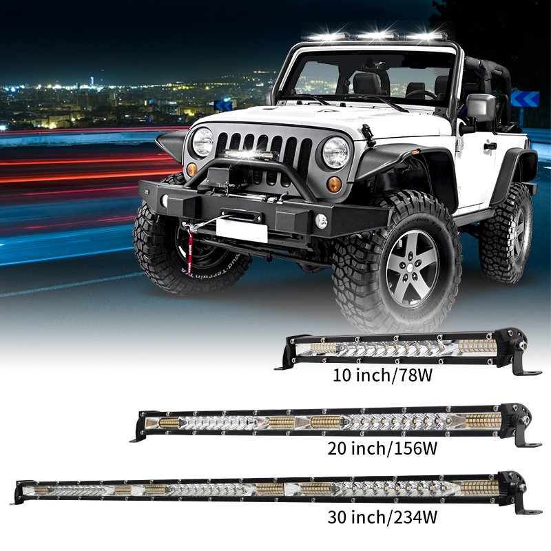 10/20/30inch Flash Led Light Bar Dual Color Waterproof Lamp Bar others car light accessories 78/156/234w Led Working Light Bar