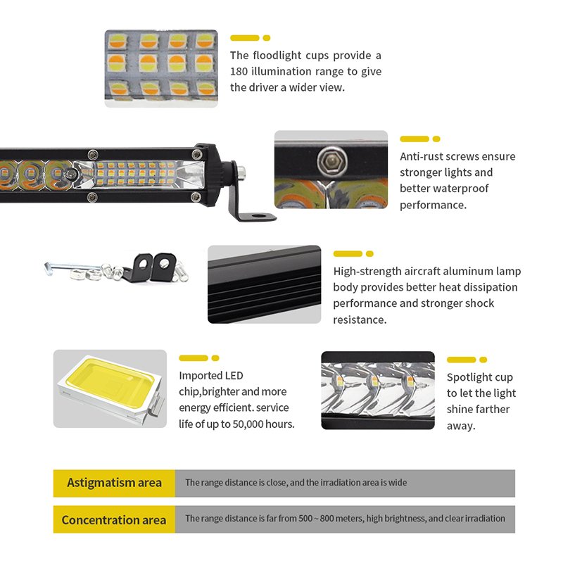 10/20/30inch Flash Led Light Bar Dual Color Waterproof Lamp Bar others car light accessories 78/156/234w Led Working Light Bar