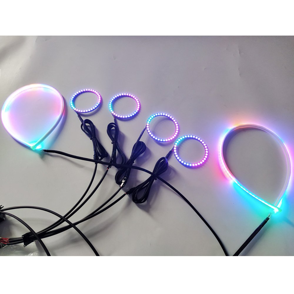 MS-29 SRGBWA one side turn signal the other side still on strips and halos car accessories auto lighting system
