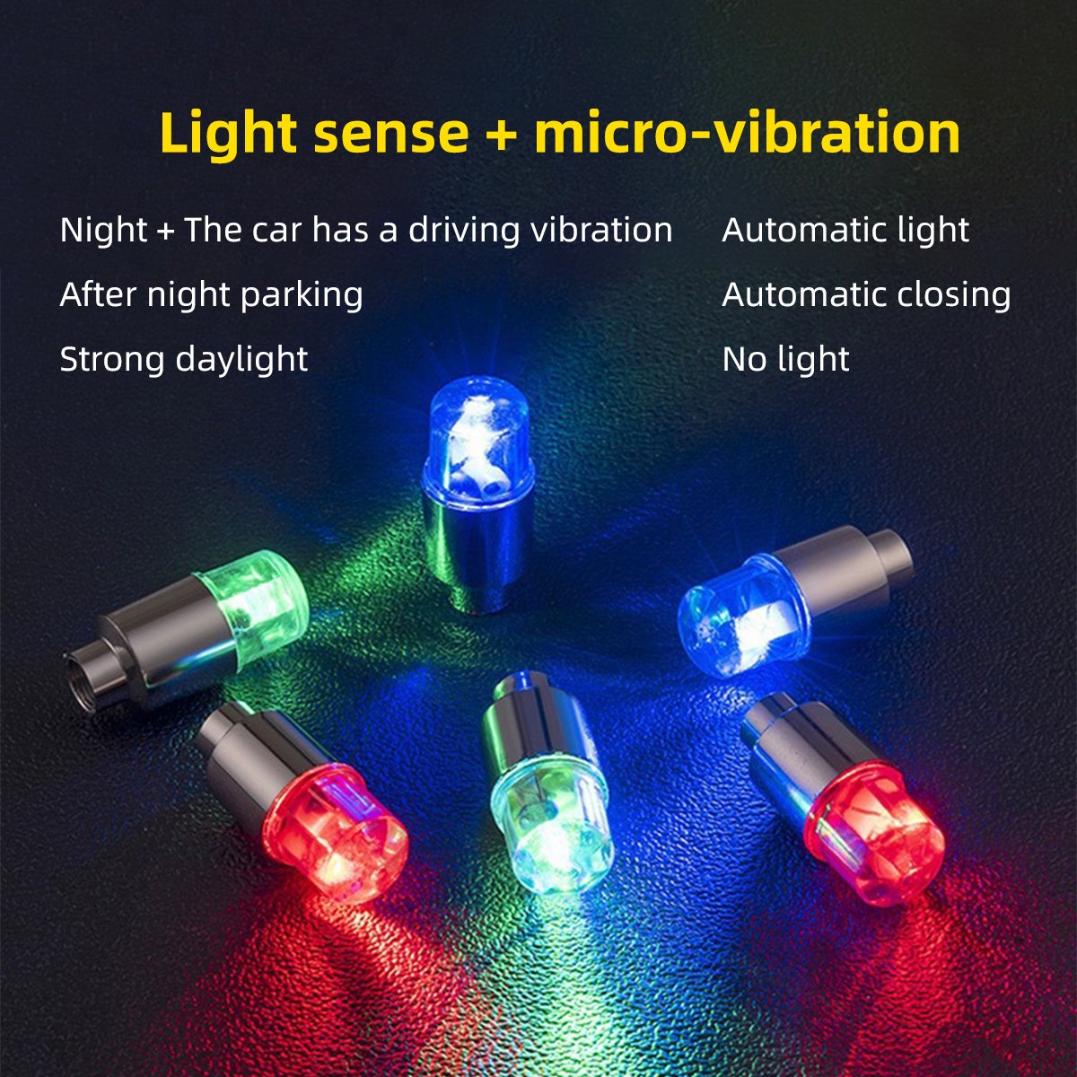 Automobile General Wheel Light Tire Light Flash Tire Valve Nozzle Burst Flashing Light