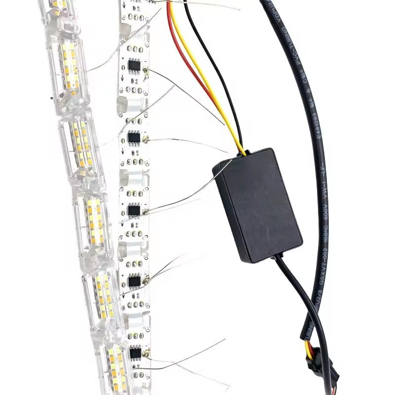 16LED Flexible Car LED Strip Lights White & Yellow 12V DRL Flowing Strip Others Car Light Accessories
