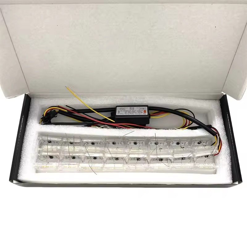 16LED Flexible Car LED Strip Lights White & Yellow 12V DRL Flowing Strip Others Car Light Accessories