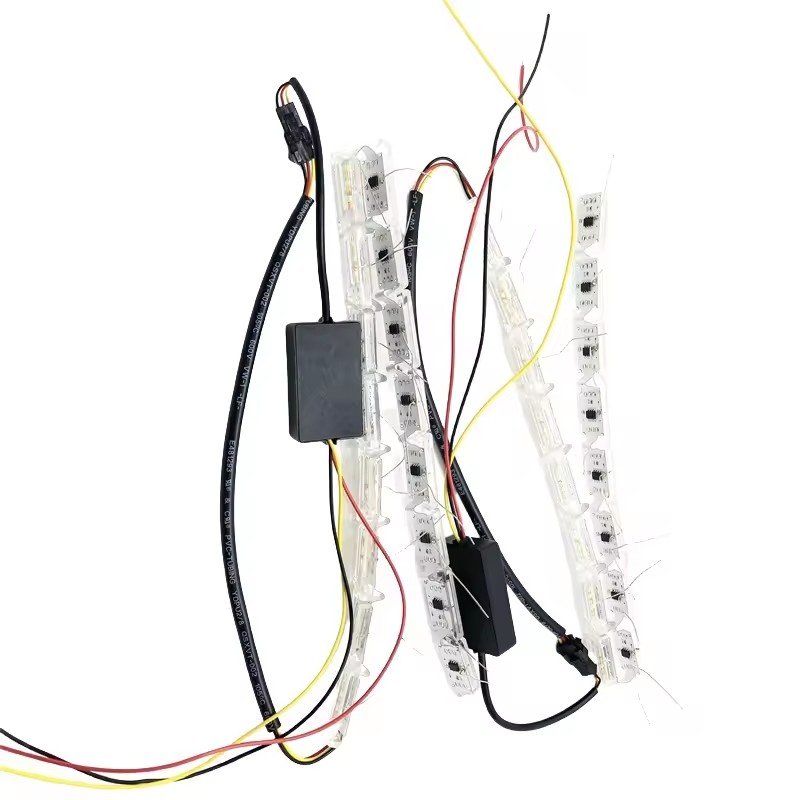 16LED Flexible Car LED Strip Lights White & Yellow 12V DRL Flowing Strip Others Car Light Accessories