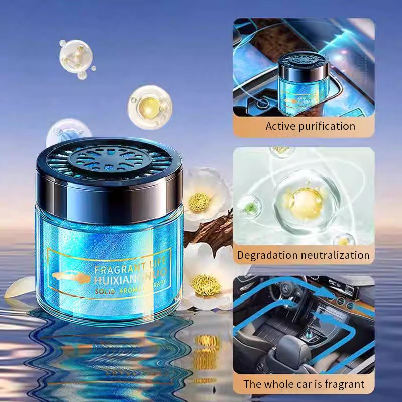 NEW Luxury Portable Mini Hanging Air Freshener Solid Wood Metal Wholesale Car Perfume with Cologne Lavender Ocean Fragrances