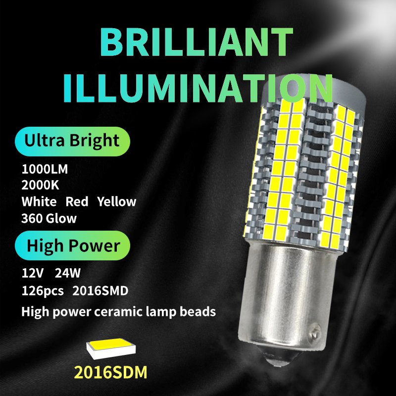 Super Bright 1156 1157 Signal Light H4 H6M LED P15D BA20D Motorcycle Head lamp 22w 126smd others Car led lamp bulb accessories