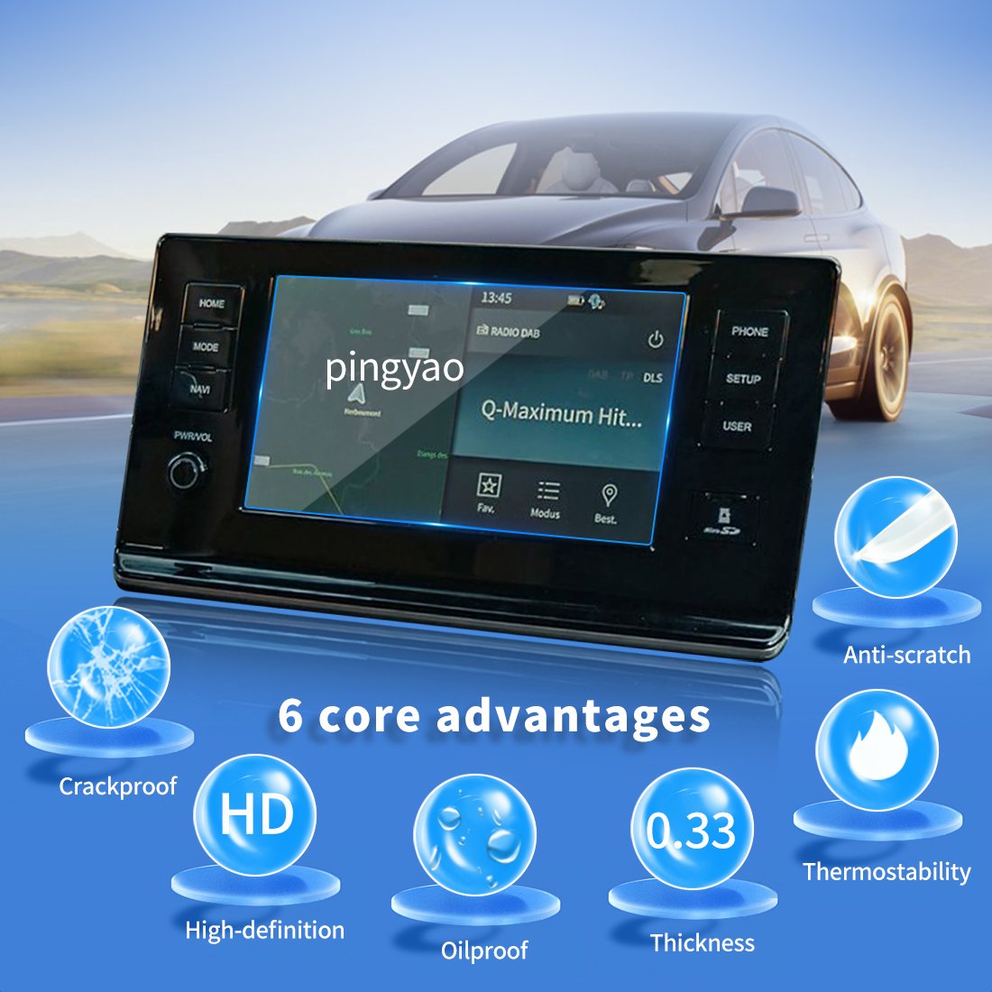 Carplay Screen Protector Tempered Glass Protective Film Display Car Stickers Exterior Accessories For SSANG YONG Torres 2024
