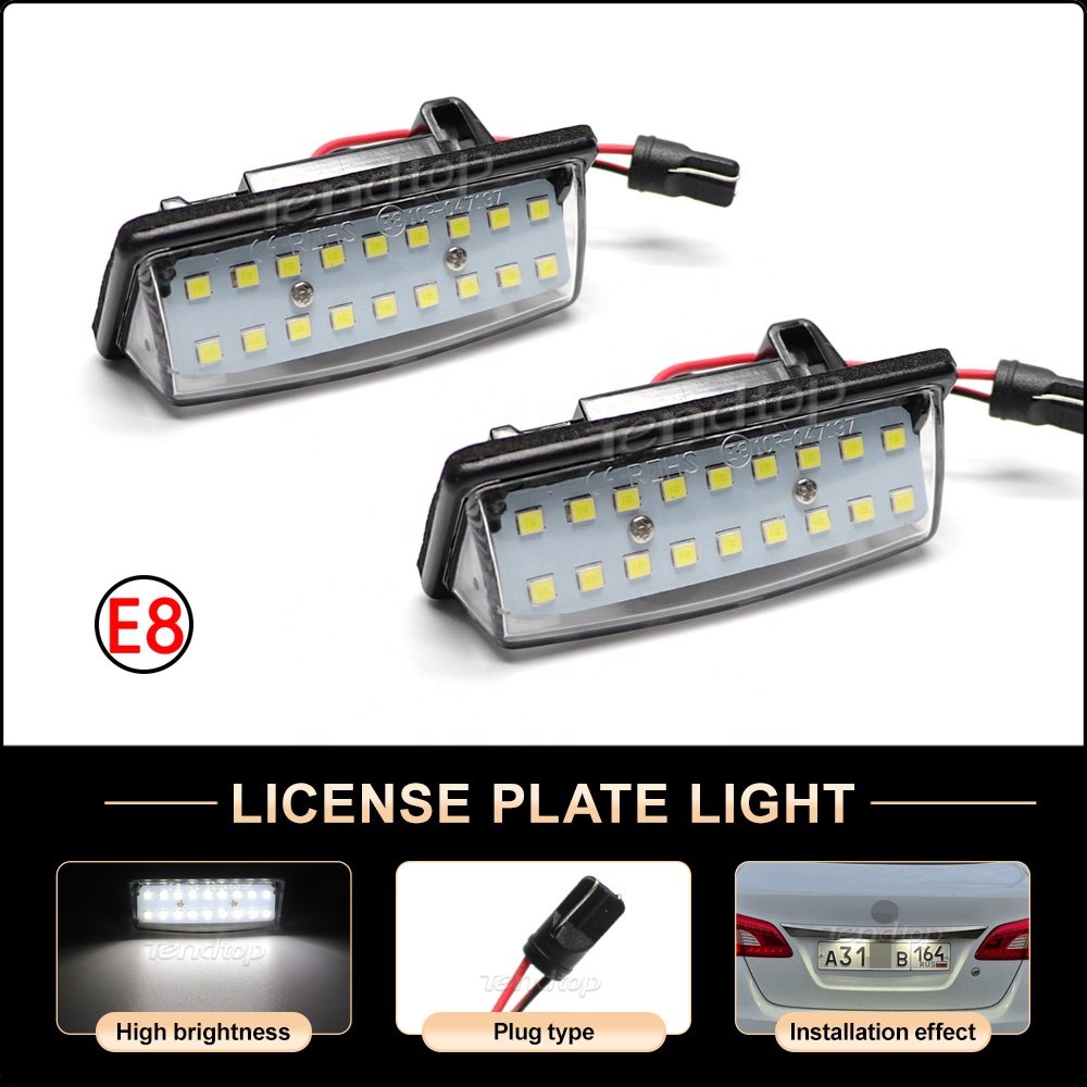 2Pcs White LED License Plate Light For Nissan TEANA J31 J32 Maxima Cefiro Altima Rogue Sentra Error Free Car Number Plate Lamp