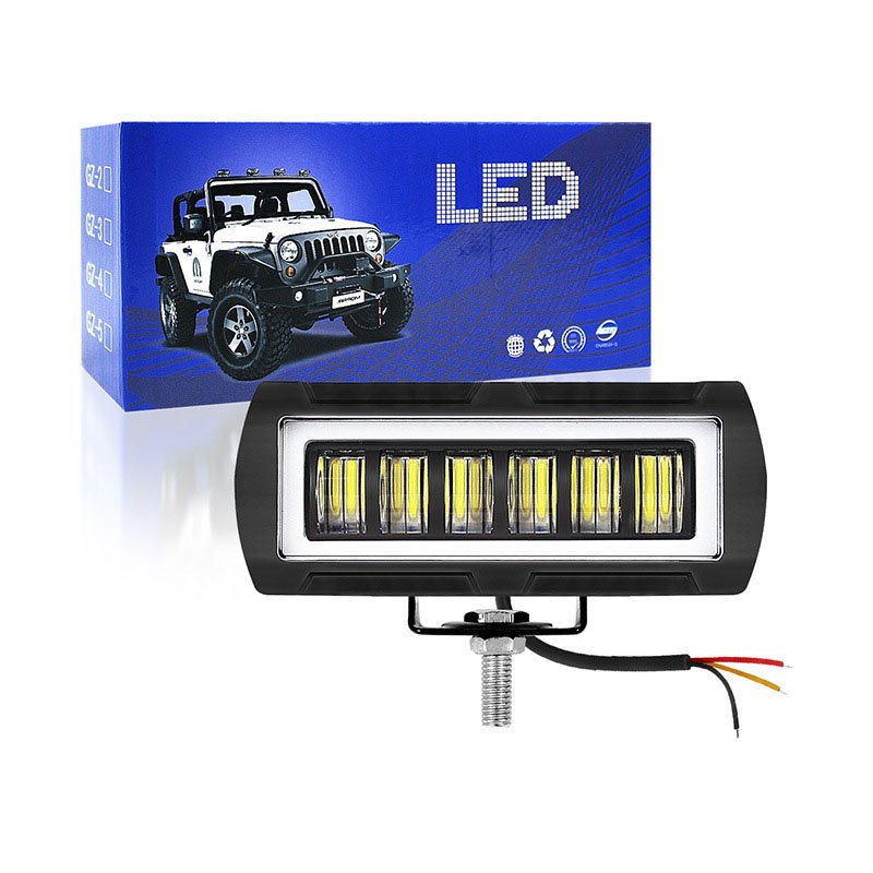 35W Car LED Work Light High Power Auxiliary Spotlight Angel Eye Headlight Off-Road Vehicle Modified Others Car Light Accessories