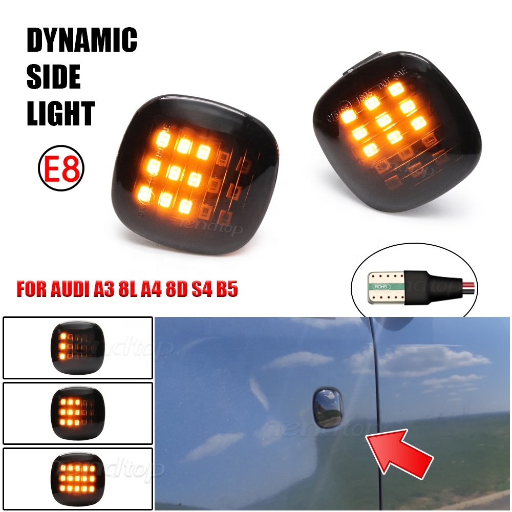 5 solutions Front Dynamic LED Side Marker signal lights for AUDI A3 A4 A8 Skoda Fabia Octavia SEAT Leon Blinker indicator lamps