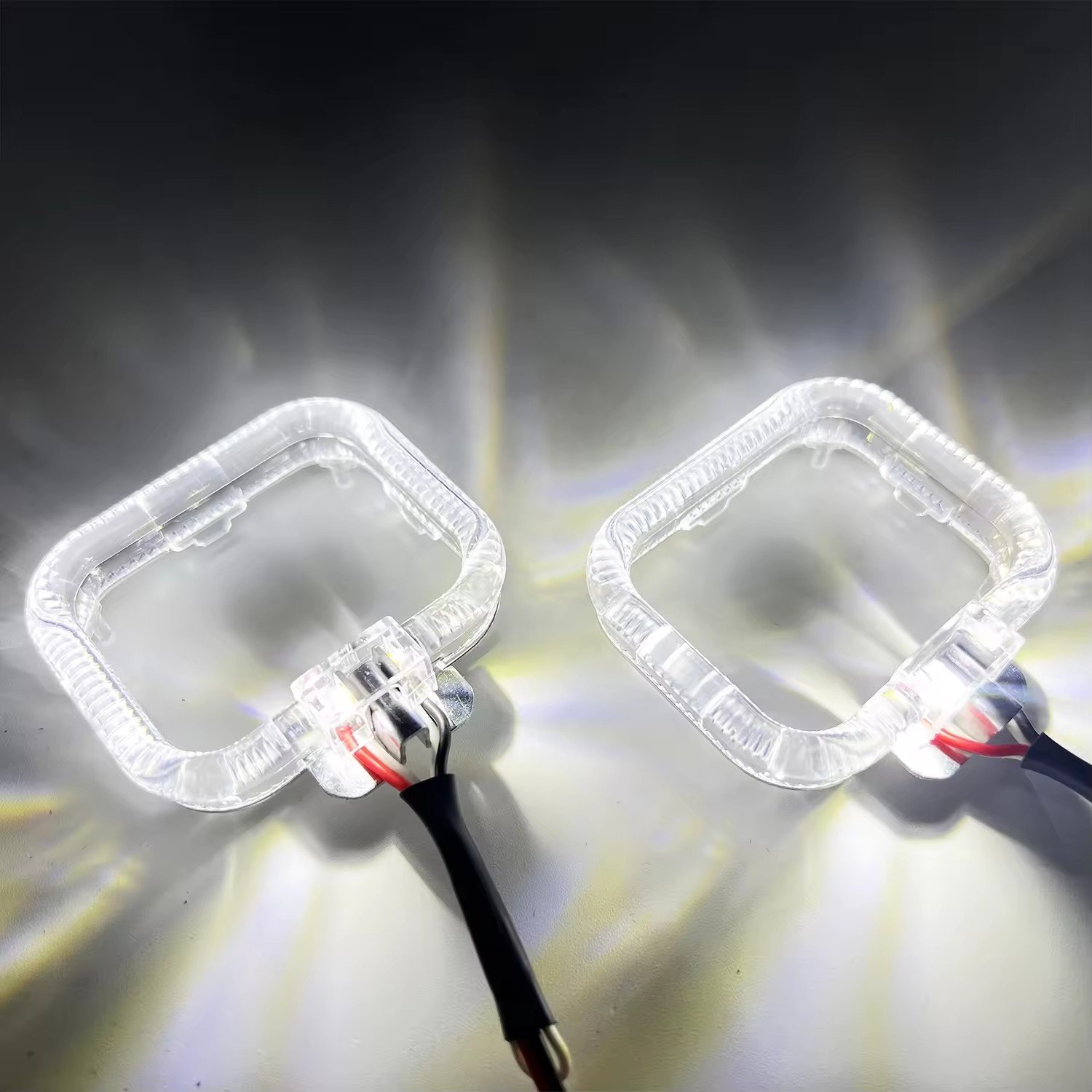 Other car accessories white and yellow halo rings angel eyes motorcycle 1.5 inch square light decorative rings decorative light