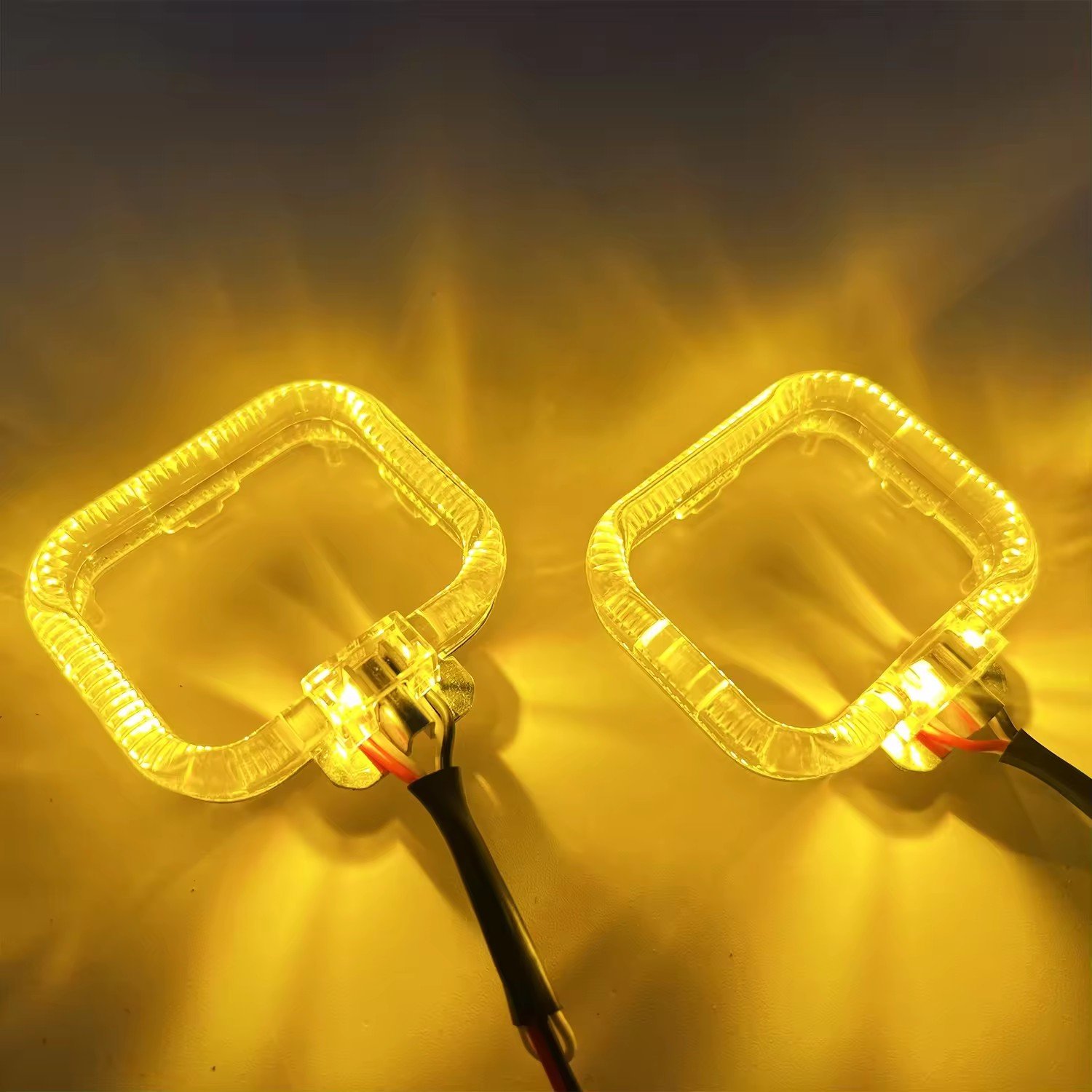 Other car accessories white and yellow halo rings angel eyes motorcycle 1.5 inch square light decorative rings decorative light