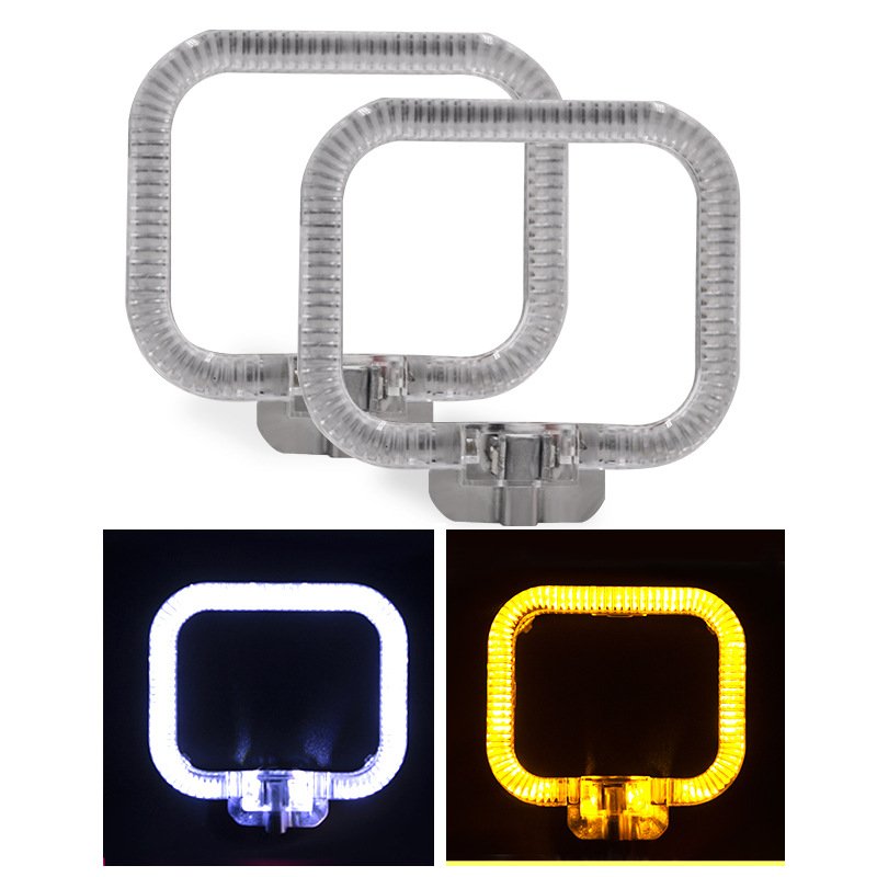 Other car accessories white and yellow halo rings angel eyes motorcycle 1.5 inch square light decorative rings decorative light