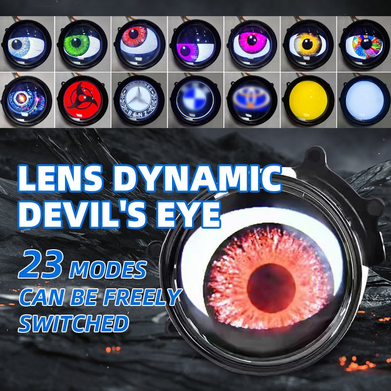 car light accessories originality DIY 23 mode Demon Eyes led headlights lens 3.0inch bi led projector car bulbs Lens