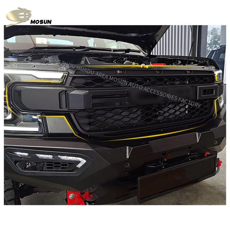 Auto ABS Front Grille Mesh 4x4 Deflector LED light Honeycomb Replacement Bumper Grill For Ford Ranger T9 2022+