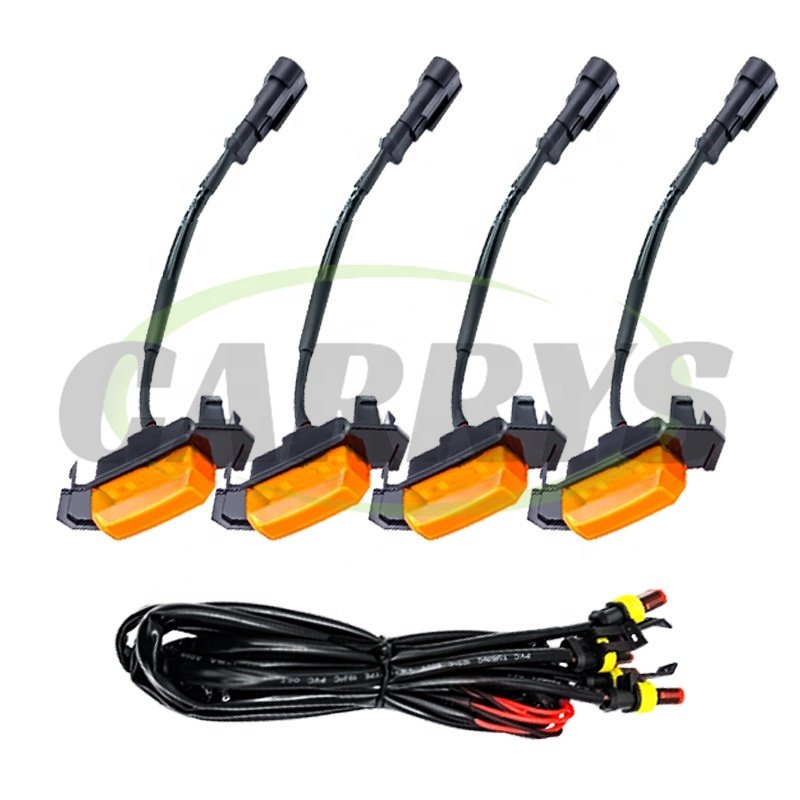 Hot Sale 4Pcs Front Grille Yellow LED Lamp Running Lights For Car Truck SUV