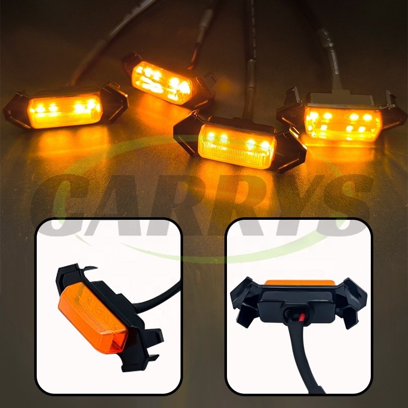 Hot Sale 4Pcs Front Grille Yellow LED Lamp Running Lights For Car Truck SUV