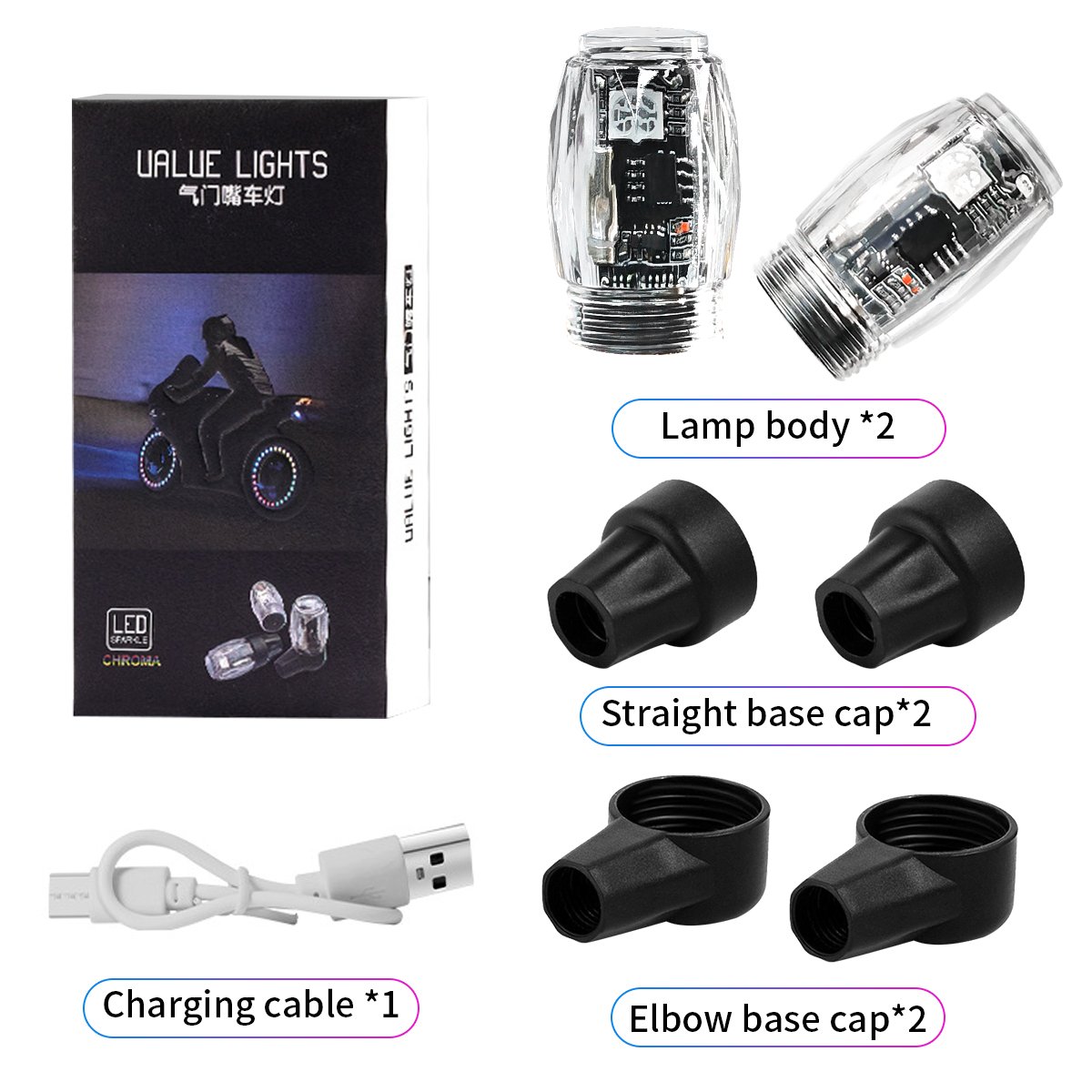 Wholesale Other Motor Light Accessories Wheel Lights LED Tire Valve Tyre Valve Stem Motorcycle Lamp Car Wheel Decorative Light