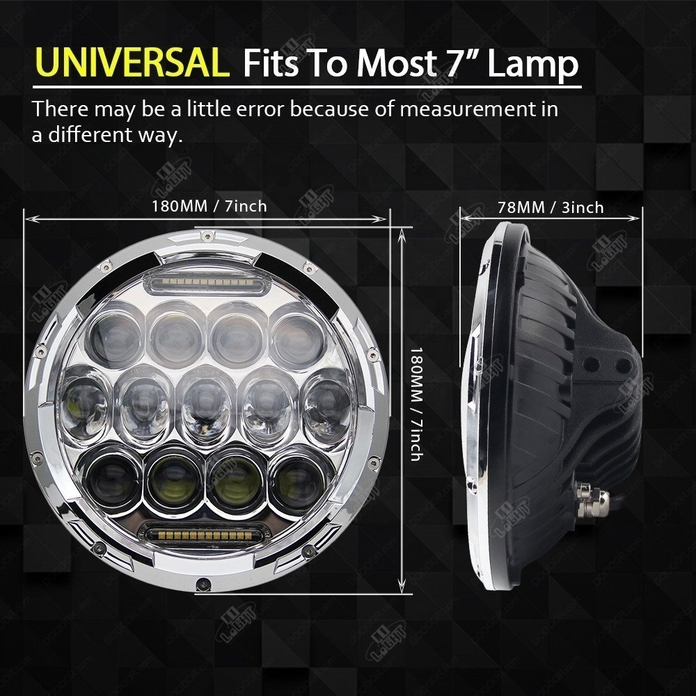 7 Inch Off-Road Motorcycle Lighting System Other Car Light Accessories Auto Hi-lo white DRL Round LED Headlights