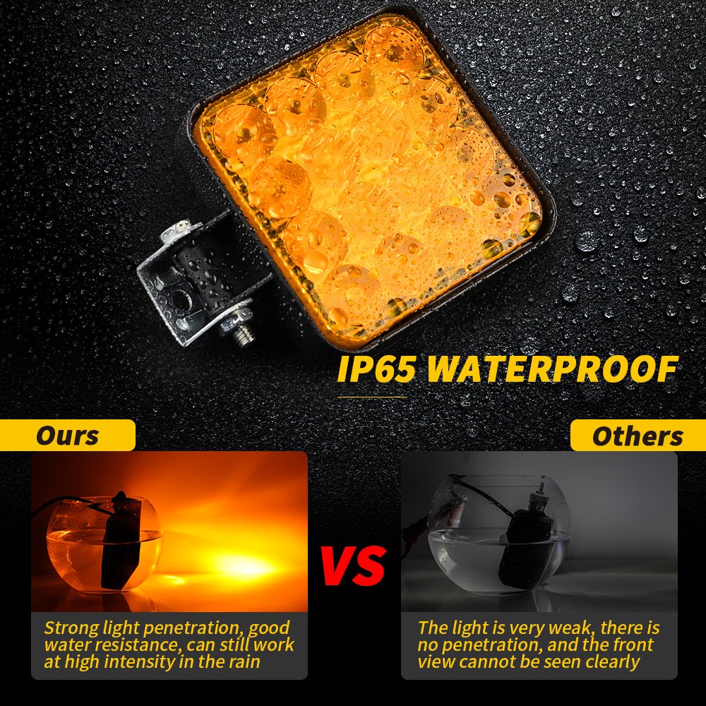 DXZ Waterproof LED Car Square 48W 16LED Square Work Light 12V SUV 4WD 4x4 Truck Tractor Off-Road