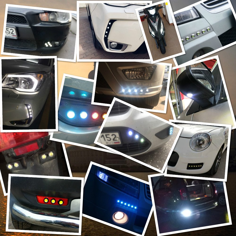 DIY LED Eagle Angle Eye Lights 2W DRL Daytime Running Lamp Day Light Universal For all Motorcycles others car light accessories