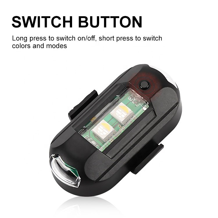Universal RGB Color Mini Pocket Touch USB LED Remote Control Night Aircraft Auto Motorbike Drone Strobe Warning Signal Light