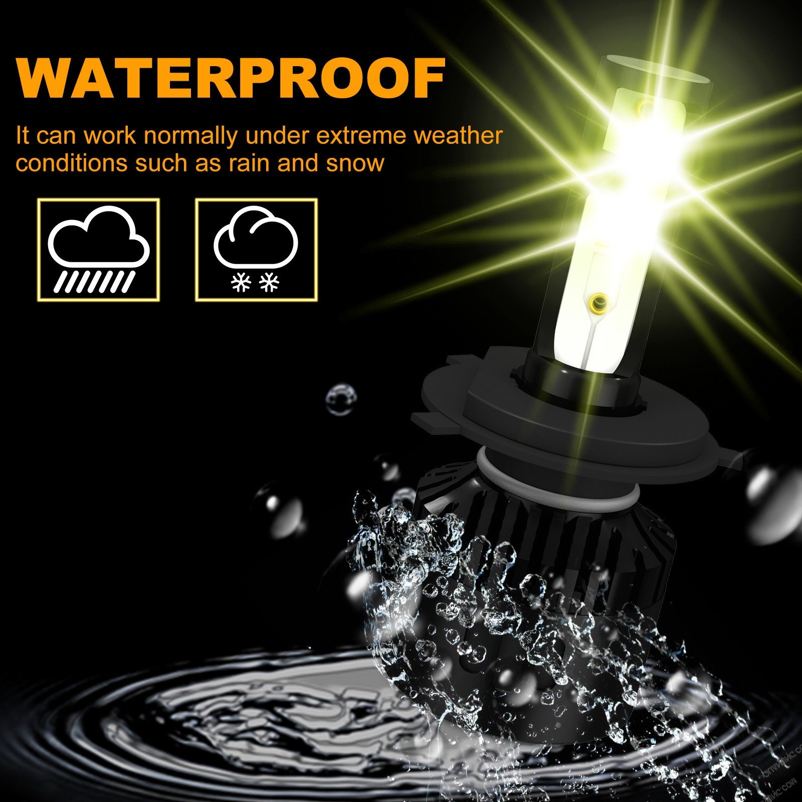 P2 Lime 150W LED Headlights for Cars Aluminum Accessories Modified H4 H7 Cool White Light at 6500K Waterproof for all Car Models