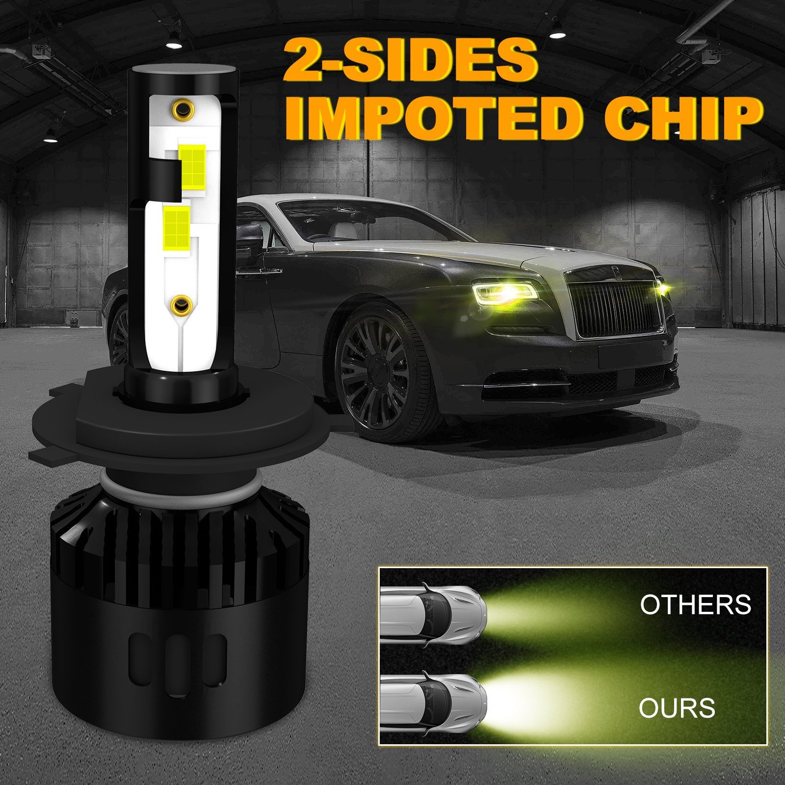 P2 Lime 150W LED Headlights for Cars Aluminum Accessories Modified H4 H7 Cool White Light at 6500K Waterproof for all Car Models