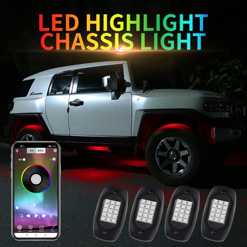Car Atmosphere Chassis Lights For Auto RGB App Control 4pcs 6pcs 8pcs 10pcs Rock Light Ambient Lamp