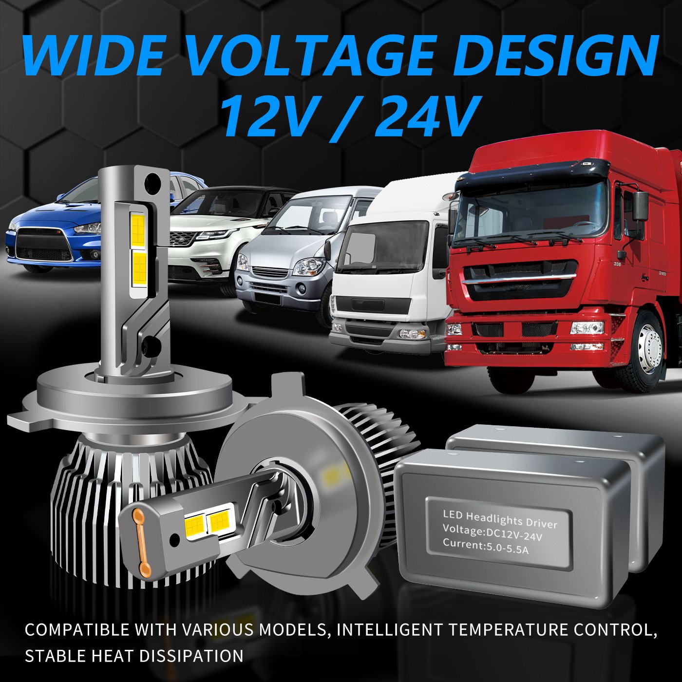 Auto Lighting System H4 H7 Led Headlight Bulbs Csp 3570 H1 H8 H9 H11 9005 9006 9012 Auto Car Canbus Led Headlight Bulb