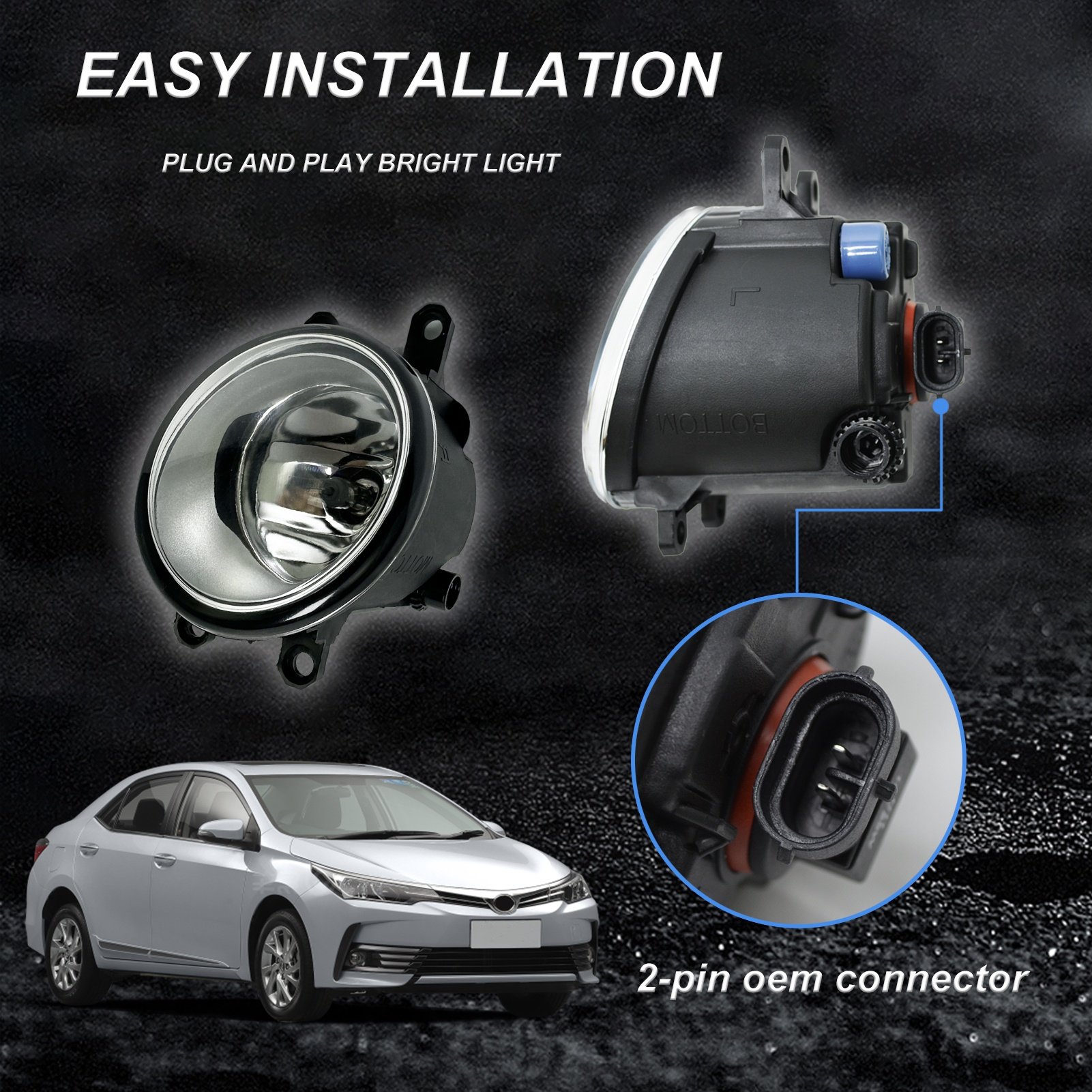 Fog light Driver Passenger factory type daytime running light Car accessories for Toyota Corolla 2009-2013