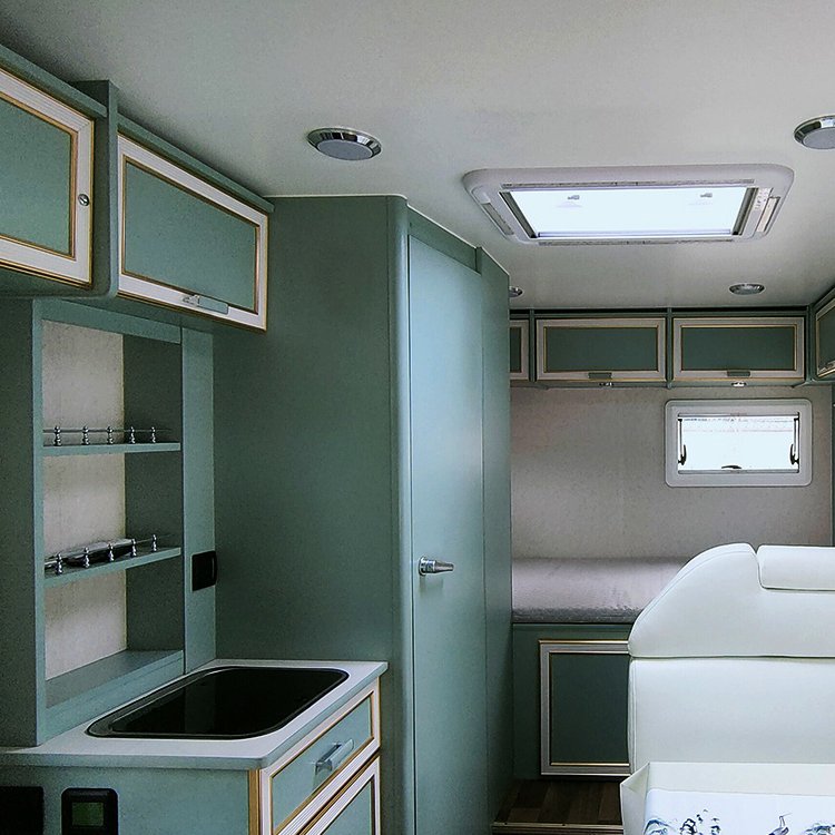 Luxury Italian light RV camping car aluminum alloy furniture customized wardrobe