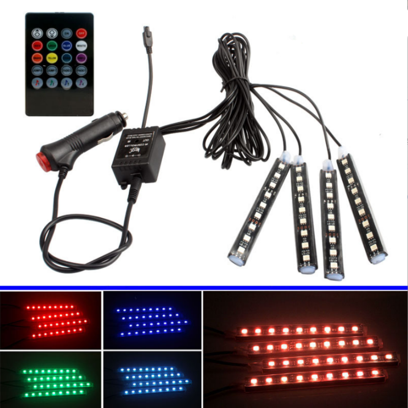 Cool Car Interior Decoration 12V RGB 5050 Car Music Sync Control Smart LED Ambient Light Bar Accessories