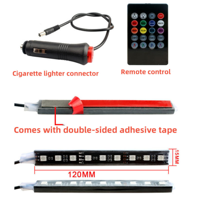 Cool Car Interior Decoration 12V RGB 5050 Car Music Sync Control Smart LED Ambient Light Bar Accessories