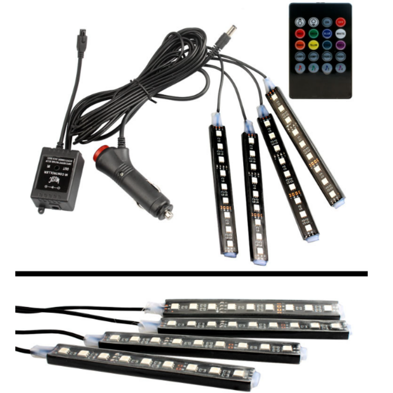 Cool Car Interior Decoration 12V RGB 5050 Car Music Sync Control Smart LED Ambient Light Bar Accessories
