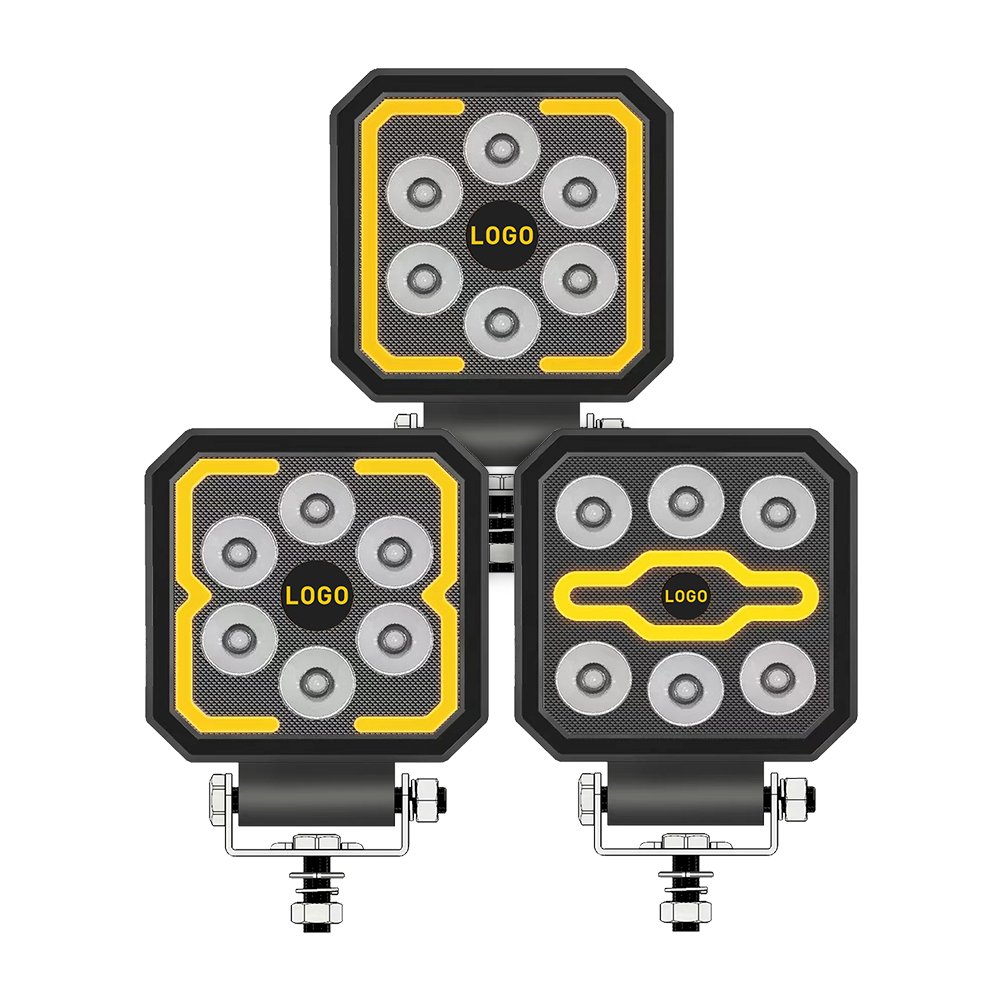 Others Car Light Accessories IP67 Waterproof Super Bright Square 24V 12V 14W 4 Inch Vehicle Car LED Work Lights