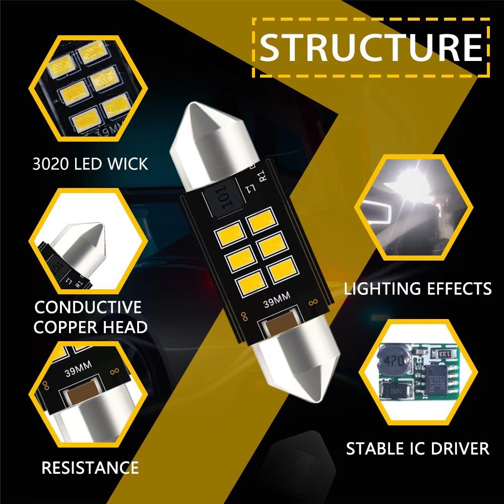 28mm LED bulb C5W 3030 6SMD car LED roof reading light without error, roof light, other lighting accessories for cars