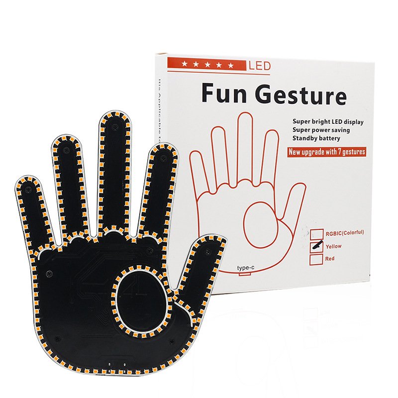 Car Light Finger Car Multifunctional Gesture Finger Light For Warning With Controller